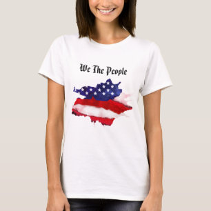 *~* Women's We The People American Flag Waterverf T-shirt