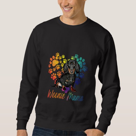Womens Weenie Mama Funny Dachshund Lover Sause D Trui (Voorkant)