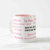 Womens werving Swear Words Funny Recruiter Tweekleurige Koffiemok (Voorkant links)