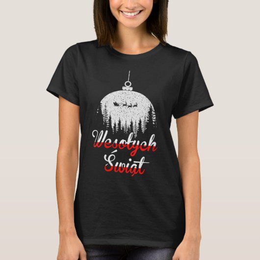 Womens Wesolych Swiat Lish Christmas Holiday V-nec T-shirt (Voorkant)
