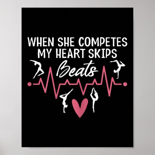 Womens When She Competes My Heart Skips Beats Prou Poster (Voorkant)