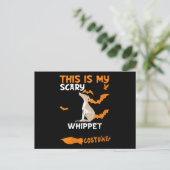 Womens Whippet Costume Halloween Lazy Scary Dog Aankondigingskaart (Staand voorkant)