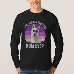 Womens White German Shepherd Mam  Dog Owne T-shirt
