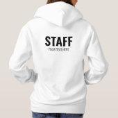 Womens White Hoodie Personeel Personeel Personeels (Achterkant)