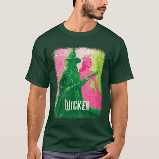 Womens Wicked Elphaba Glindaonal VNeck retro T-shirt (Voorkant)