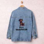 Womens Wiener Dog - Het is een weelderig leven Denim Jacket (Hangar)