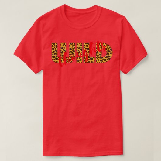 Womens WILD denkt dat Leopard Cheetah Print Red T-shirt (Design voorkant)