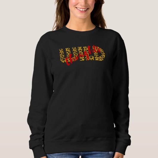 Womens Wild Thoughts Leopard Cheetah Print Red Trui (Voorkant)