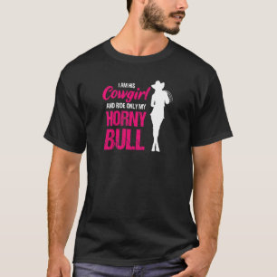 Womens Wild West Western Rodeo Bull Riding Cowgirl T-shirt