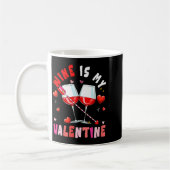 Women's Wine Is My Valentine Hearts Matching Drink Koffiemok (Links)