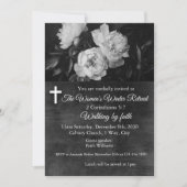 Women's Winter Retreat Black Floral Church Kaart (Voorkant)