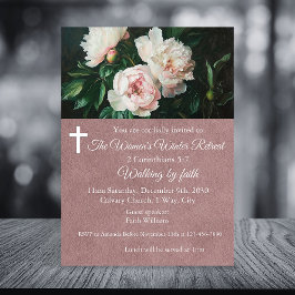 Women's Winter Retreat Pink Floral Church Kaart