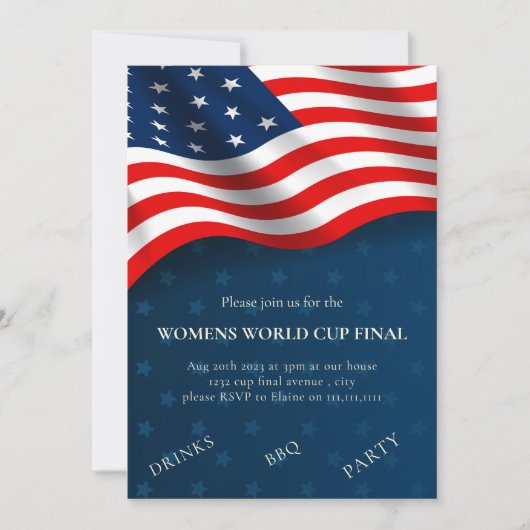 Womens WK finale party uitnodiging (Voorkant)