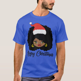 Womens WNbd Santa Hat Black Girl Kerstmis Pajama T-shirt