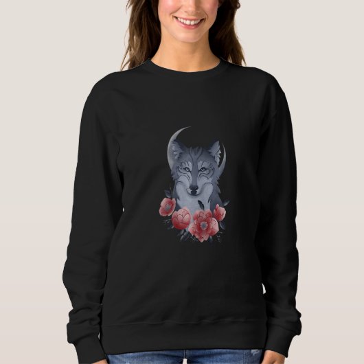 Womens Wolf Realistic Wolves Animal Howling At The Trui (Voorkant)