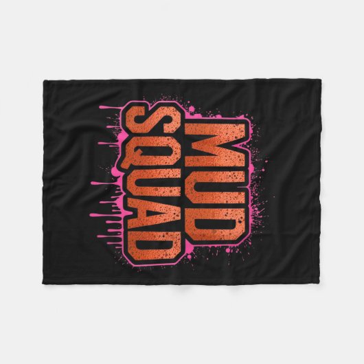 Womens Womans Muddy Mud Run Squad Mudding Running  Fleece Deken (Voorkant (Horizontaal))