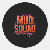 Womens Womans Muddy Mud Run Squad Mudding Running Ronde Sticker (Voorkant)
