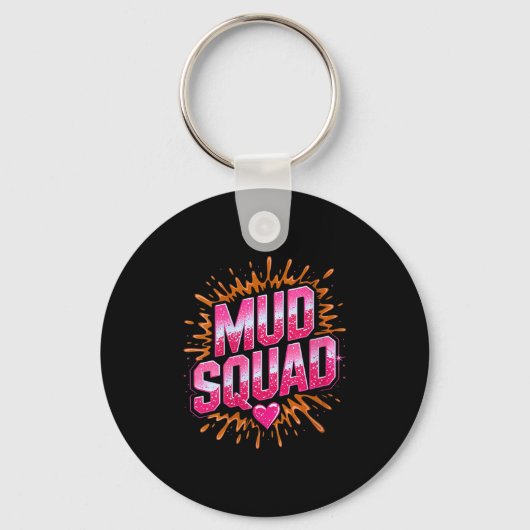 Womens Womans Muddy Mud Run Squad Mudding Running Sleutelhanger (Voorkant)