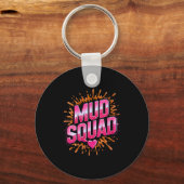 Womens Womans Muddy Mud Run Squad Mudding Running Sleutelhanger (Voorkant)