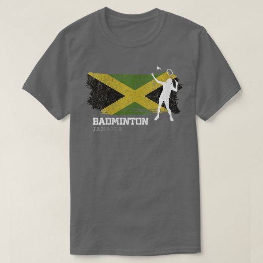 Womens Womens Badminton Jamaica Net Games Player B T-shirt (Design voorkant)