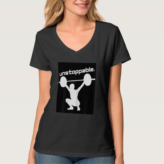 Womens Womens Weightlifting Graphic Workout Unstop T-shirt (Voorkant)