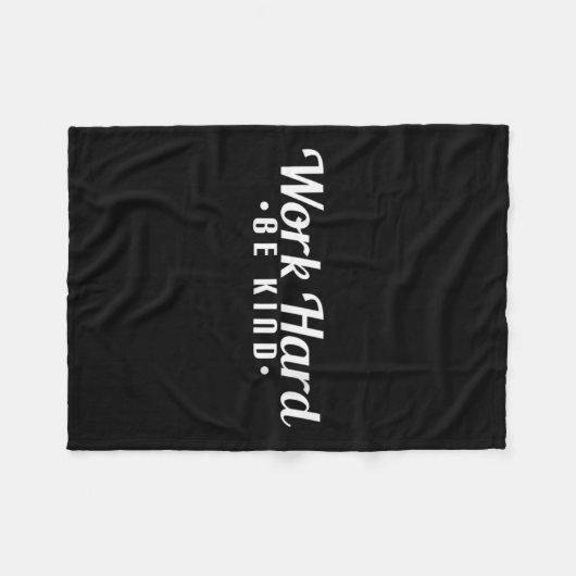 Womens Work Hard Be Kind Motivational V-neck  Fleece Deken (Voorkant (Horizontaal))