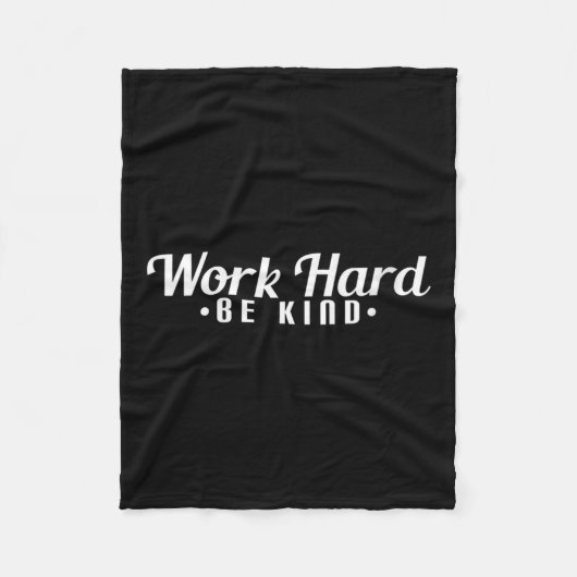 Womens Work Hard Be Kind Motivational V-neck  Fleece Deken (Voorkant)