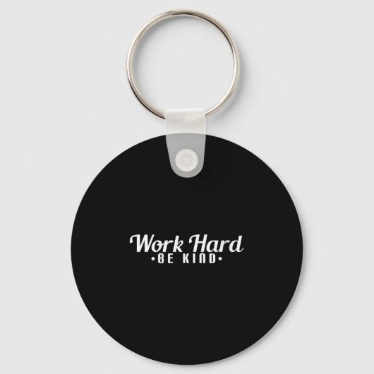 Womens Work Hard Be Kind Motivational V-neck Sleutelhanger (Voorkant)