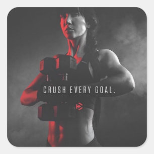 Women's Workout Inspiratie - Verpletter elk doel Vierkante Sticker