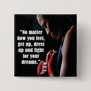 Women's Workout Motivatie Vierkante Button 5,1 Cm