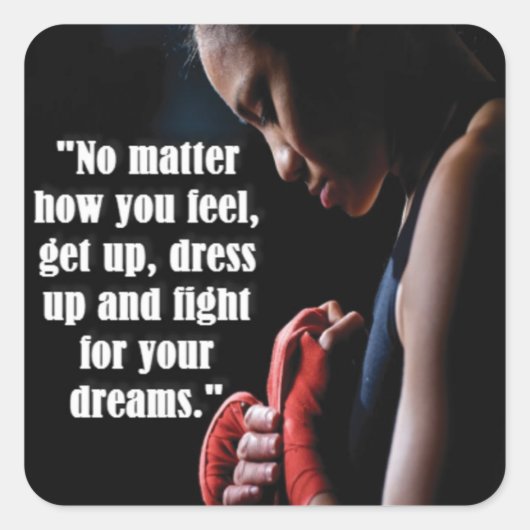 Women's Workout Motivatie Vierkante Sticker (Voorkant)