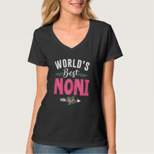 Womens World's Best Noni Moederdag Oma Flo T-shirt