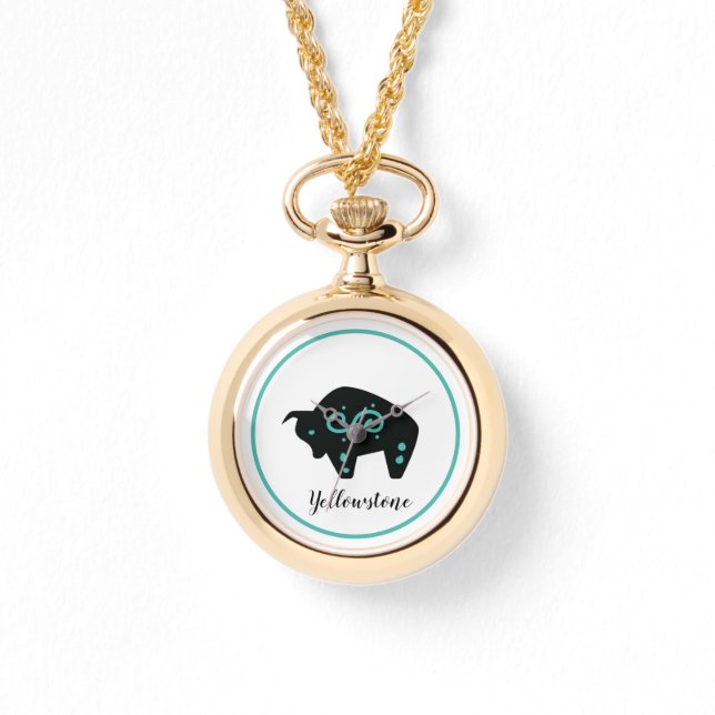 Womens Wraparound Gouden Horloge-Yellowstone Buffe Horloge (Voorkant)