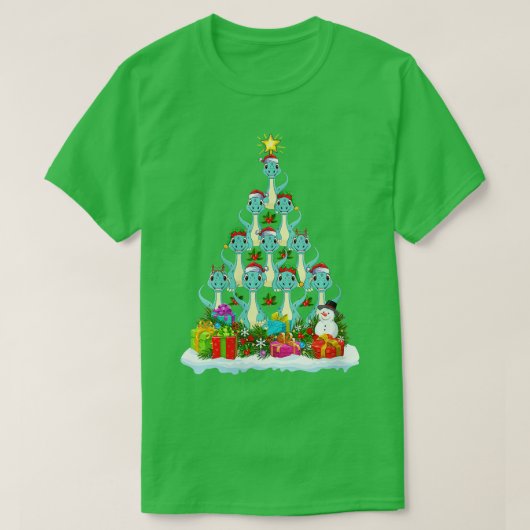 Womens Xmas Lights Funny Santa Brontosaurus Dinosa T-shirt (Design voorkant)