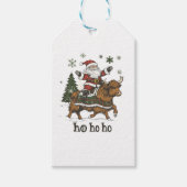 Womens Xmas Tree Lighting Santa Riding Highland Co Cadeaulabel (Voorkant)