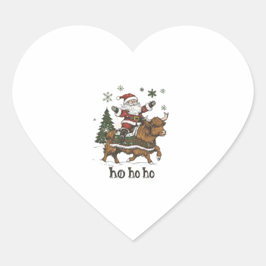 Womens Xmas Tree Lighting Santa Riding Highland Co Hart Sticker (Voorkant)