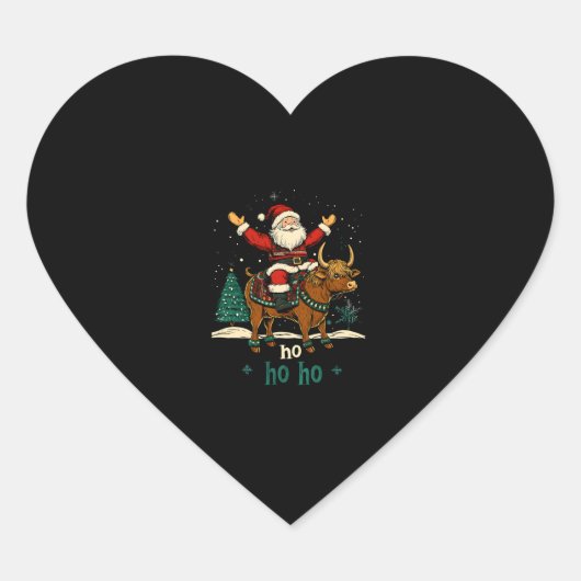 Womens Xmas Tree Lighting Santa Riding Highland Co Hart Sticker (Voorkant)