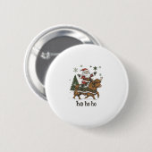 Womens Xmas Tree Lighting Santa Riding Highland Co Ronde Button 5,7 Cm (Voorkant /achterkant)