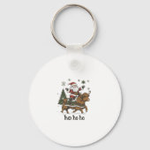 Womens Xmas Tree Lighting Santa Riding Highland Co Sleutelhanger (Voorkant)