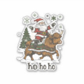 Womens Xmas Tree Lighting Santa Riding Highland Co Sticker (Voorkant)