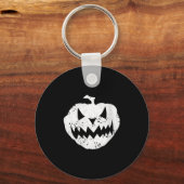 Womens Y Pumpkin Face Distressed Dark Light Hallow Sleutelhanger (Voorkant)