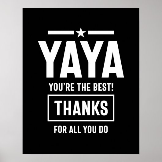 Womens Yaya Je bent de beste Yia-Yia Gift Poster (Voorkant)
