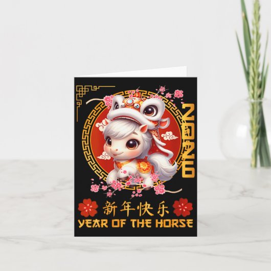 Womens Year Of The Horse 2026 Chinese Lunar New Ye Kaart (Voorkant)