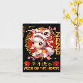 Womens Year Of The Horse 2026 Chinese Lunar New Ye Kaart (Gele Bloem)