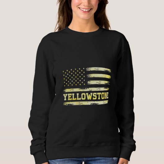 Womens Yellowstone American Flag  Patriotic Trui (Voorkant)