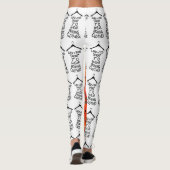 Womens Yoga Stretch Leggings Oranje Bloem (Achterkant)