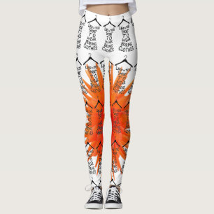 Womens Yoga Stretch Leggings Oranje Bloem