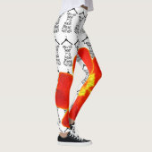Womens Yoga Stretch Leggings Oranje Bloem (Rechts)