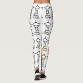 Womens Yoga Stretch Leggings Oranje Bloem (Achterkant)