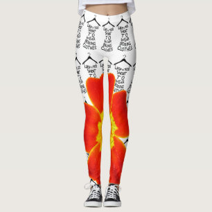 Womens Yoga Stretch Leggings Oranje Bloem